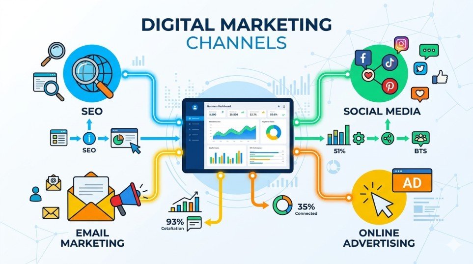 digital marketing channels infographic