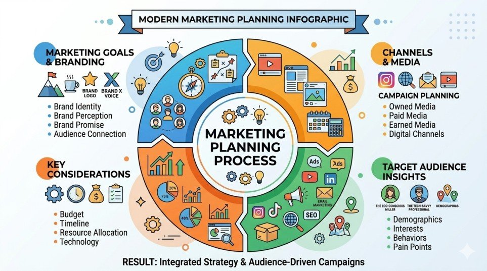 create a marketing plan - marketing plan process illustration